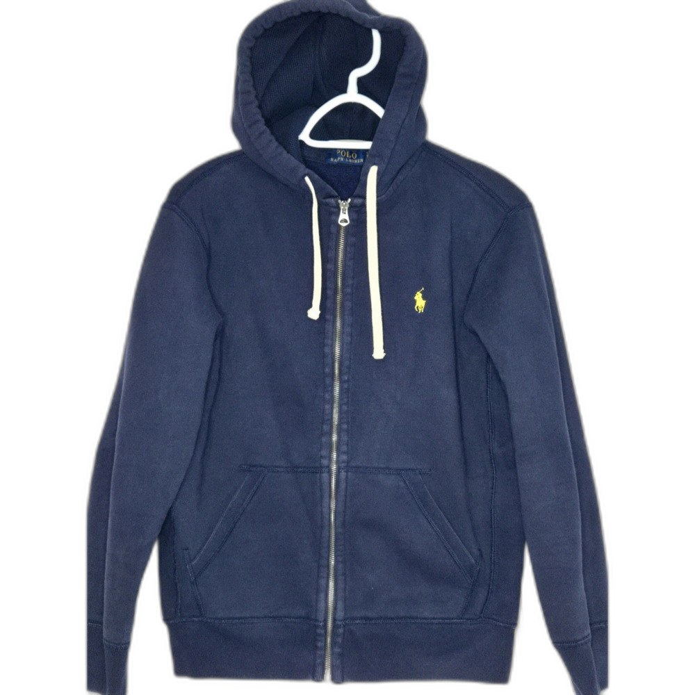 Polo Ralph Lauren Zip Hoodie | Women's S | Navy Blue Waffle Lined Hood Fleece